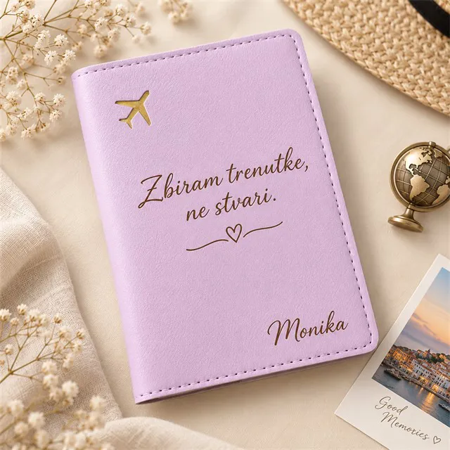 Personaliziran ovitek za potni list z napisom in imenom po želji